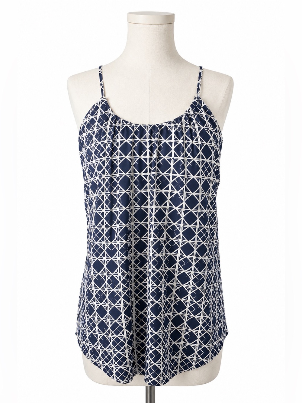 Banana Republic Factory Geometric Tie Back Cami Blouse Workwear Large Minimalist